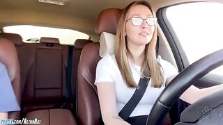 The man did not expect that the girl would behave so boldly during the driving lessons