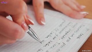 Squirt for the hot Spanish teacher during a lesson