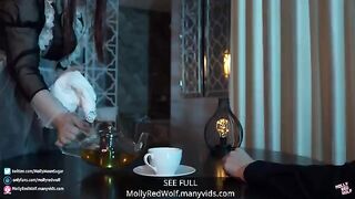 The Lord spanks and fucks his clumsy maid, MollyRedWolf, hard in the ass