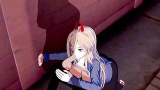 Chainsaw Man Power Hentai in 3D anime style with uncensored action