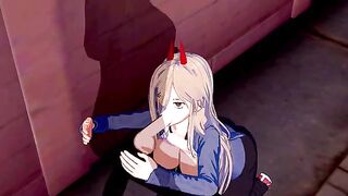 Chainsaw Man Power Hentai in 3D anime style with uncensored action
