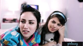 A retro sleepover with the hot Gina Valentina and Gianna Dior, full of wild fun