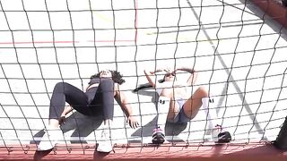 Fitness routine with lesbian colombian intensity and Carla Morelli