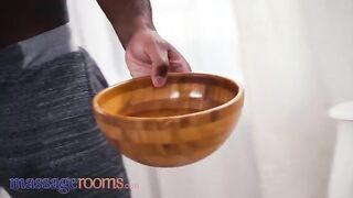 A masseuse with a license has sex with a black man in the massage room