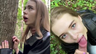 A young girl has sex with a guy in the forest, showcasing Californiababe’s daring side