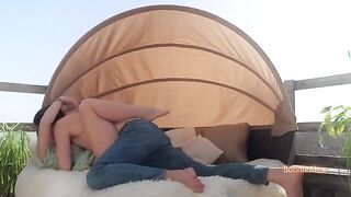 Passionate and intimate sex of a loving couple over 30s, captured in raw emotion