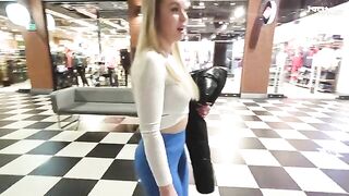 The hot blondie gets fucked in the shopping mall toilet