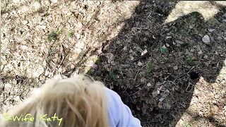 A sexy girl came to the forest and got a lot of pleasure
