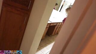 The stepson could not resist watching his stepmom getting ready for bed