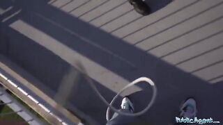 Brunette girl with a bubble butt fucks for money on the street with Public Agent