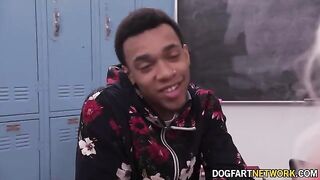 Heather Honey, cute fair-haired girl, fucked by two black guys with huge cocks