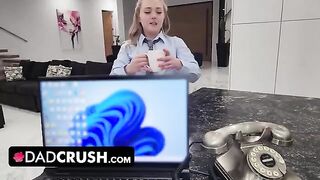 Eva Nyx gets her tight teen pussy creampied by stepdad in taboo roleplay