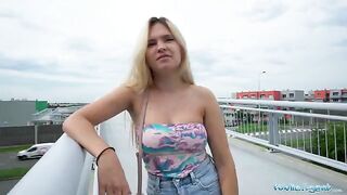 Public Agent Irina Cage gets fucked on a bridge for cash