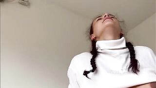 A pregnant stepsister with a big belly gets fucked by me