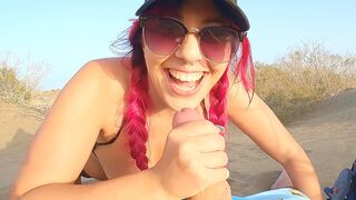 A girl is flashing her body on the beach, but she's married Italian