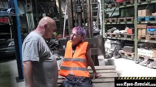 Climate activist gets fucked by old man in a hardcore scene
