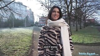 Public pick-up with a gorgeous brunette biology student