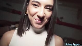 Public pick-up with a gorgeous brunette biology student