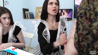 The labor teacher fucked two students right in class in a steamy encounter