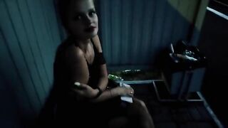 The puzzled baby waited for the train and got cock and creampie publicly