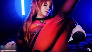 Sloppy blowjob and pussy creampie with Evangelion's Asuka Langley cosplay
