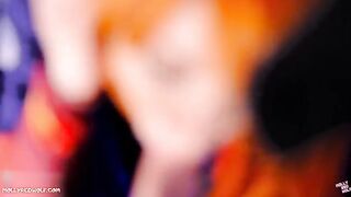Sloppy blowjob and pussy creampie with Evangelion's Asuka Langley cosplay