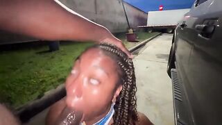 Truck stop encounter with a married girl who loves to suck cock