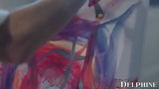 Art student learns more than art from his gorgeous teacher in this steamy scene