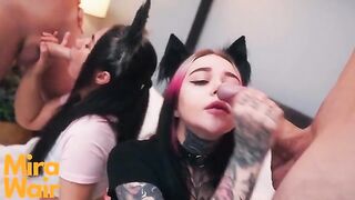 Two kitties got cum in their ass by Anna Batman