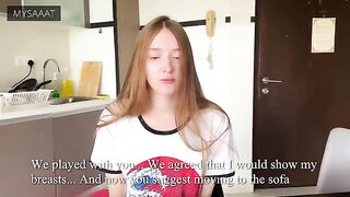 The step sister lost at chess and got double cream in her pussy