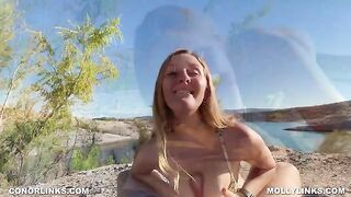 A couple fucks on a hike and films it for the camera