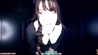 The girl in the Wednesday Addams costume has sex with Xavier in a steamy scene