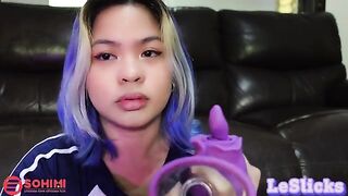 The naughty Filipino girl played with her pussy using a Sohimi Rose vibrator