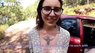 Girl got fucked in her tight ass in a risky spot