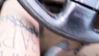 A lustful girl masturbates and has sex with her Uber driver in a steamy encounter