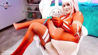Zero Two from Darling in the Franxx gets her pussy squirted on cosplay