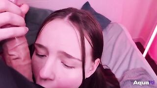 A schoolgirl is getting fucked and swallowing all the cum