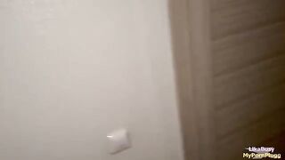 A guy was going to masturbate when his stepsister caught him in the act