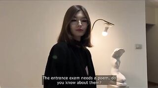 Instead of studying, a hot classmate suggested having sex