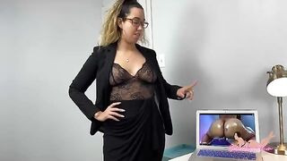 The wife catches her husband watching porn and demands he worships her instead
