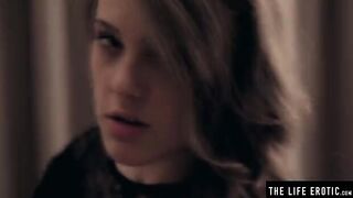 A latvian girl is playing with her big natural tits