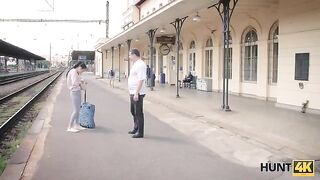 Hunter found a girl on the train station and fucked her for cash