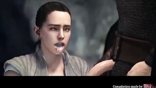 Star Wars compilation with Rey and Ahsoka in hot Blender action