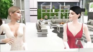 Hailey caught cheating with Selena in a steamy Sims 4 scene