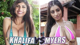 The best busty battles: Mia Khalifa vs Violet Myers in a steamy showdown