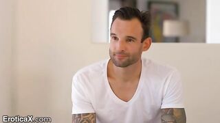 Tattooed Frenchman and hot Latina Eliza Ibarra dance sensually