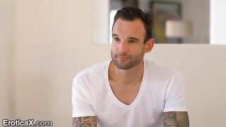 Tattooed Frenchman and hot Latina Eliza Ibarra dance sensually
