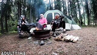 POV of two hot poly wives getting fucked in the wilderness