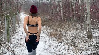 A snow storm brings a hot wife out for wild fun with husband and friend