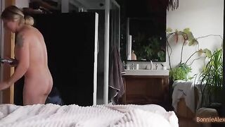 Alex caught Bonnie masturbating and helped her, in an exclusive, homemade scene